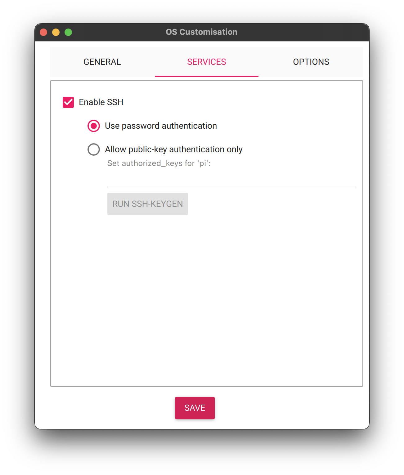 Service config